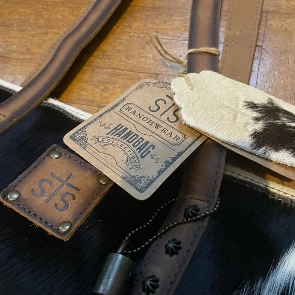 STS Ranchwear Classic Cowhide Tote Ladies Leather Zip Multi-Color - Picture 4 of 13